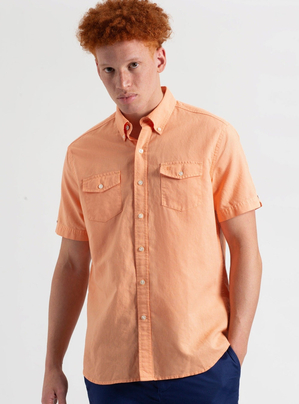 Chemises Ben Sherman Garment Dye Linen Orange | TMX-18427088